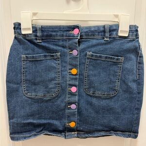 Kids Denim Skirt with Colorful Buttons